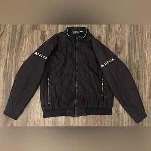 Men’s Lands End Delta Air Lines Black Full Zip Quilted Employee Jacket - Large